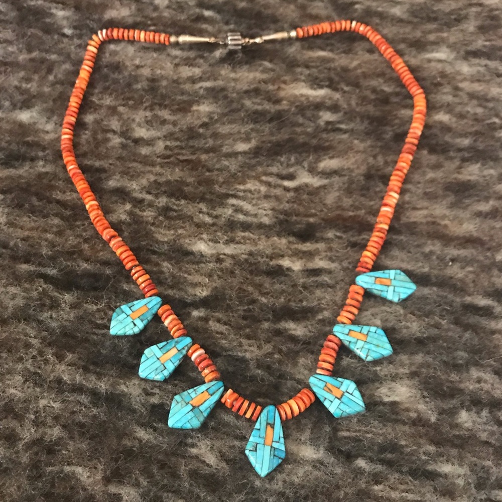 Santo Domingo Vintage Spiny Oyster Heishi Necklace